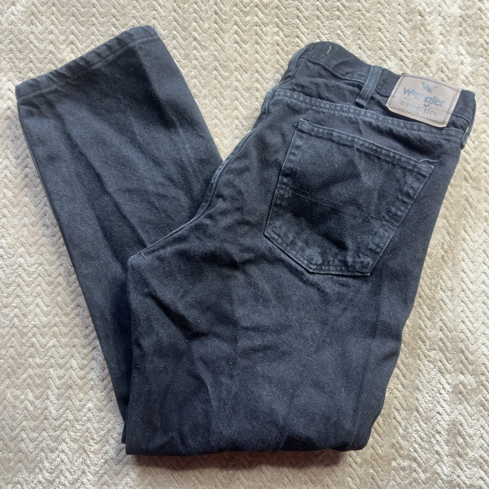Wrangler Jeans Mens W40 L28 Authentics ZM100BK Straight Regular Fit Black Denim